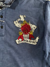 Big Train Osaka Aka-Oni & Ao-Oni Embroidered Long Sleeve Polo (2XL)
