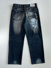 Vintage Distressed Dark Wash Baggy Jeans (W:30 |L:39)