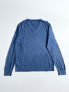 Tommy Hilfiger Blue Cotton Cashmere V-Neck Sweater – Size (L)
