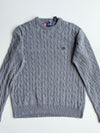 Chaps Cable-Knit Crewneck Sweater – Grey (L)