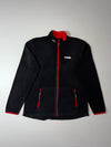 FLM Black Polar Fleece Zip Jacket – Red Trim & Zippers (XL)