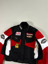 Vintage FLM Red Black Patch Racing Jacket Fully Padded (M)