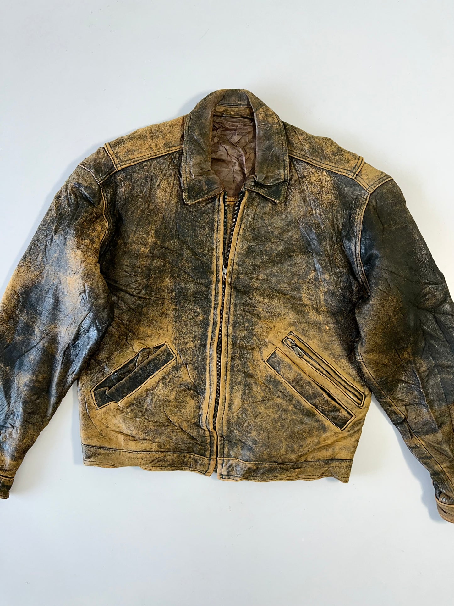 ZSuper Premium Rare Vintage Original Leather Jacket (L/XL)