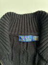 Polo Ralph Lauren Black Cable Knit Full-Zip Sweater – Size (L)