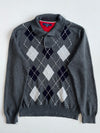 Tommy Hilfiger Argyle Knit Collared Sweater(XL)