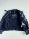 Vintage Gipsy Navy Blue Leather Racer Jacket – Contrast Stitch Women’s (S)