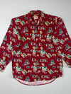 Big Train Western Style All-Over Print Shirt - Maroon (L/XL)