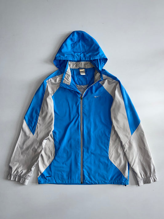 Nike Fit Storm Vintage Blue & Grey Colorblock Hooded Windbreaker Jacket (M/L)
