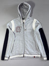 Onirari Grey Varsity Zip-Up Hoodie – Embroidered Patch | (M)