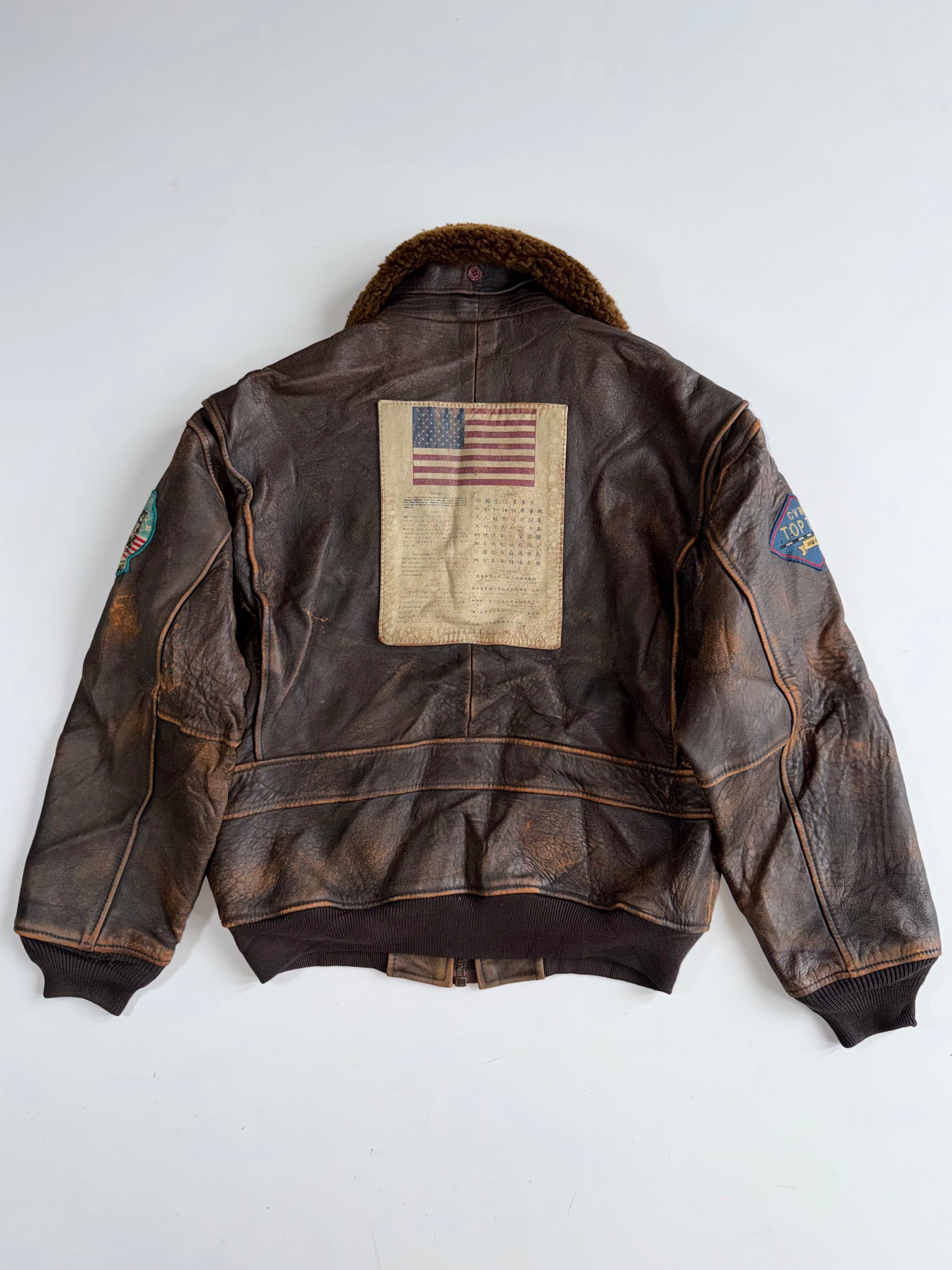 Vintage Avirex G-1 U.S. Navy Spec. 7823 Distressed Leather Flight