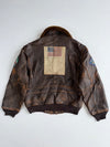 Vintage Avirex G-1 U.S. Navy Spec. 7823 Distressed Leather Flight Bomber Jacket (XL)