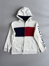 Tommy Hilfiger | Flag Colorblock Zip Hoodie | Grey/Navy/Red (M)