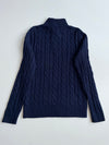 Polo Ralph Lauren Navy Cable Knit Quarter Zip Sweater (S/M)