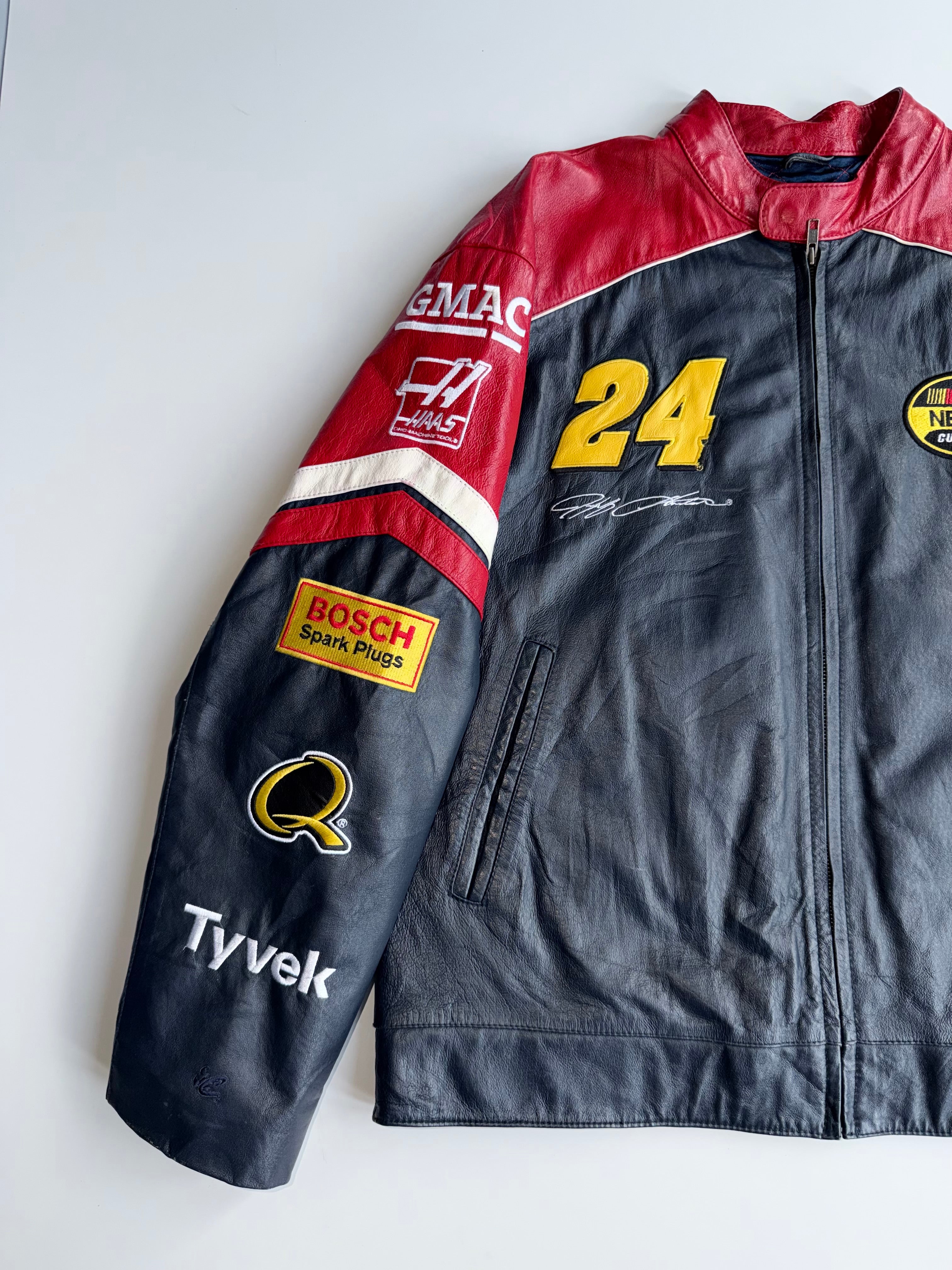 Vintage Jeff Gordon #24 DuPont NASCAR Jacket Wilsons Leather x