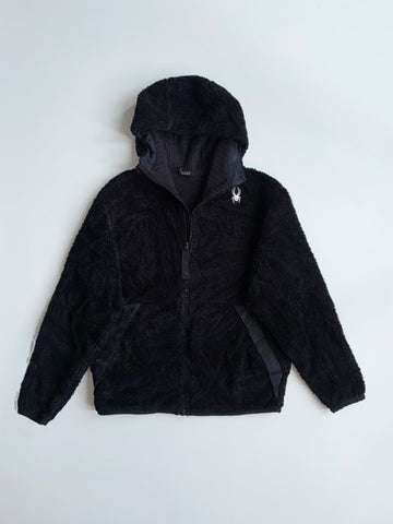 Spyder Black Sherpa Fleece Hooded Jacket (L)