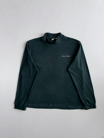 Calvin Klein Forest Green Mock Neck Long Sleeve Tee (Xl/2Xl)