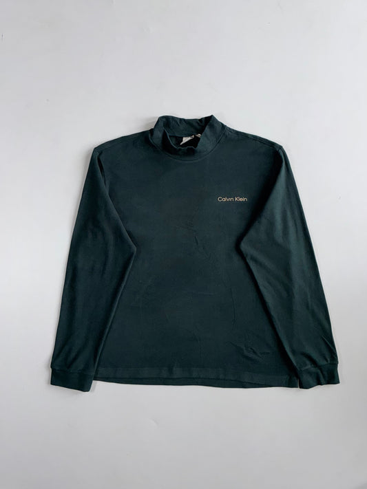 Calvin Klein Forest Green Mock Neck Long Sleeve Tee (Xl/2Xl)