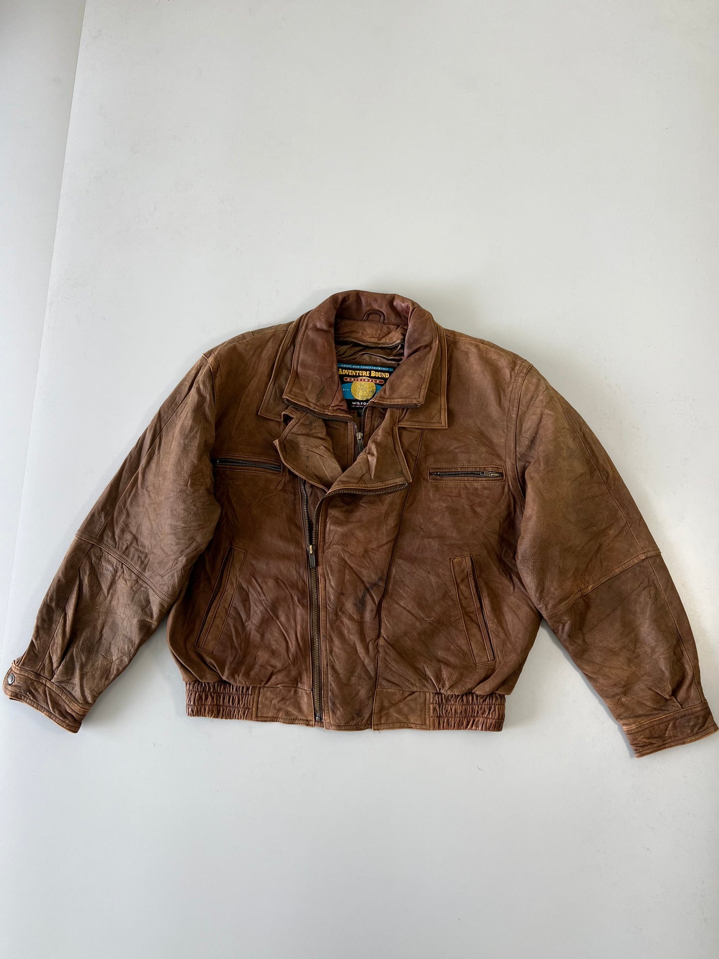 !                                                                                                              Adventure Bond Original Leather Jacket (XL)
