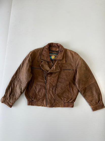 !                                                                                                              Adventure Bond Original Leather Jacket (XL)