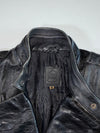 Vintage Black Genuine Leather Moto Biker Jacket Padded  (L)