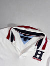 Tommy Hilfiger White "H" Crest Polo T-Shirt with Striped Collar – Youth (XXS)
