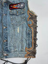 Rare Harley-Davidson “Dang Jin” Eagle Engine Lace-Up Denim Biker Vest(M)