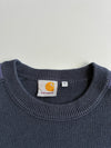 Carhartt Navy Ribbed Knit Sweater with Shoulder Patches – (M)