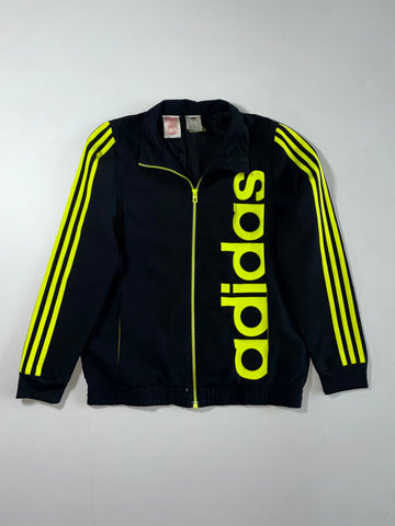 Vintage Adidas Neon Linear Logo Track Jacket – Black (XS)