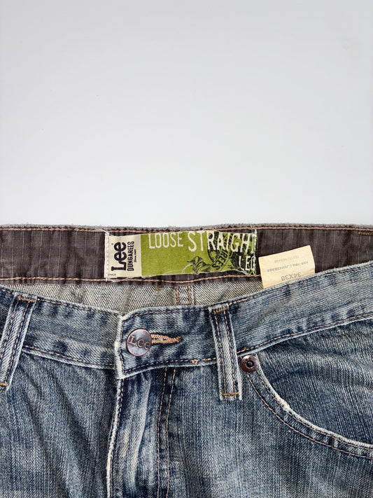 Lee Dungarees Loose Straight Jeans – Stonewash Blue  (W:34) (L:40)