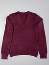 Tommy Hilfiger Burgundy V-Neck Knit Sweater – Flag Logo (XXS)