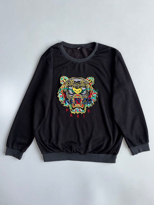 Kenzo Paris Inspired | Black Tiger Embroidered Sweatshirt | (M/L)