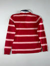 Tommy Hilfiger Red Striped Rugby Shirt – NY Crest Patch, Vintage Fit (M)