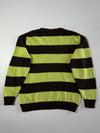 Vintage Polo by Ralph Lauren Brown & Lime Rugby Stripe Wool Sweater (XL)