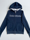 Roots Athletics | Navy Gothic Spellout Waffle-Lined Zip Hoodie | (XS)