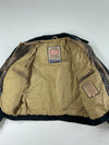 Vintage 90s Redskins “Teddy” Distressed Two-Tone Leather Varsity Bomber Jacket (XL)