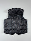 Vintage Patchwork Leather Vest – Black (S/M)