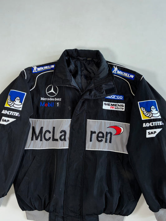Vintage McLaren Mercedes F1 Racing Jacket – Black – Michelin / Siemens Mobile Sponsors (L)