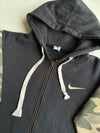 Vintage Y2K Nike Black Camo Sleeve Zip-Up Hoodie (M)