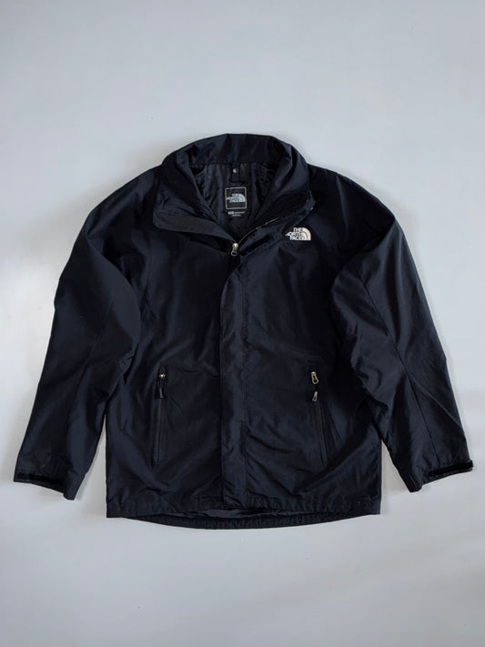 The North Face Stowaway Hood Technical Shell Zip-Pocket Rain Jacket Black (L)