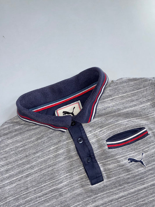 Puma | Heritage Striped Polo Grey | (L)