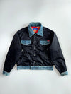 John Richmond Denim Vintage 90s Nylon & Denim Hybrid Trucker Jacket (L)