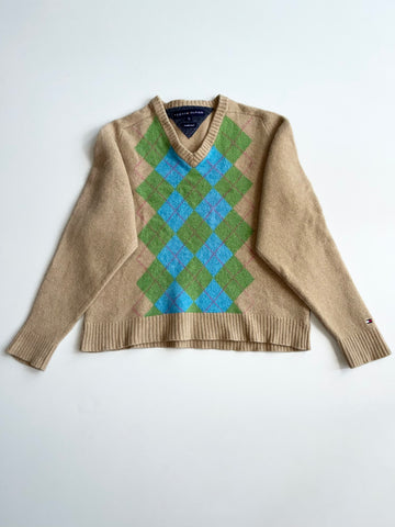 Tommy Hilfiger Lambswool Argyle V-Neck (XS)
