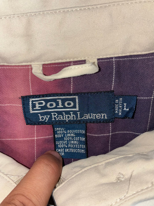 Polo Ralph Lauren Cream Harrington Jacket Plaid Lined (XL/2XL)