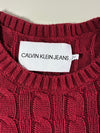 Calvin Klein Jeans Burgundy Cable Knit Sweater (S)