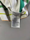 Y2K Adidas White Green Striped Polo T-Shirt (L)
