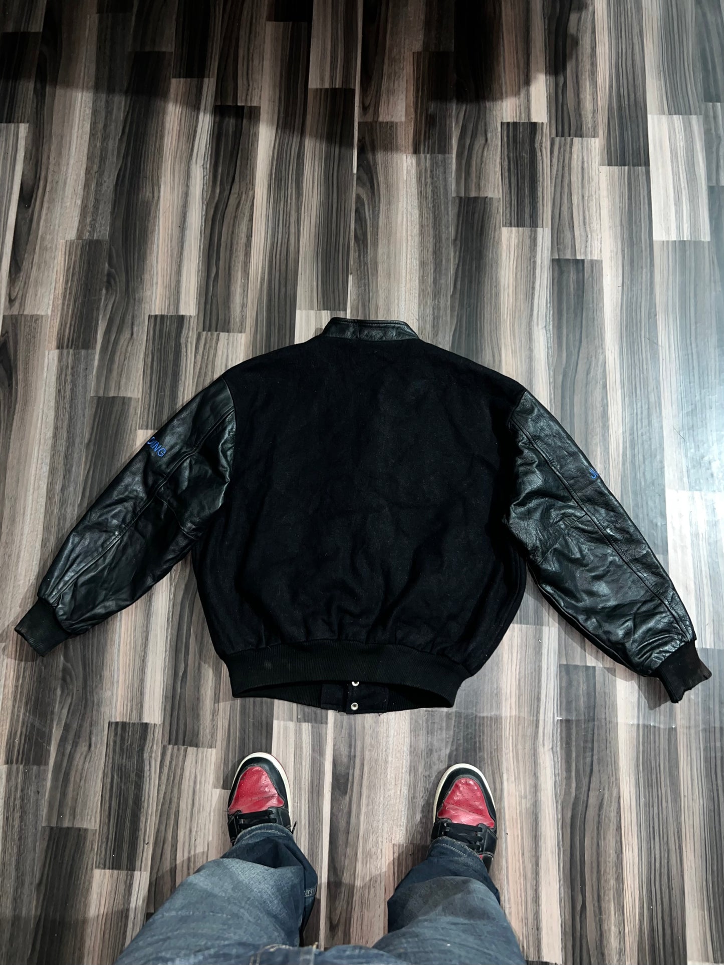ZPremium Leather Sleeve Jacket Varsity Jacket (XL/2XL)