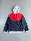 Nike Windrunner Hooded Jacket | White Red Black | Colorblock | (L)