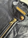Danier Quilted Leather Moto Jacket – Navy woman’s (L)