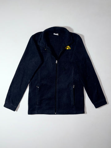 Columbia Black Fleece Zip-Up Jacket – Embroidered Logo, (S)