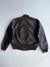 90s Armani Jeans (AJ) Vintage Brown Leather A-2 Style Flight Bomber Jacket (M/L)